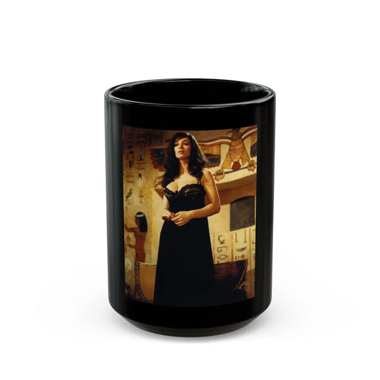 Valerie Leon #68 (Vintage Female Icon) Black Coffee Mug-15oz-Go Mug Yourself