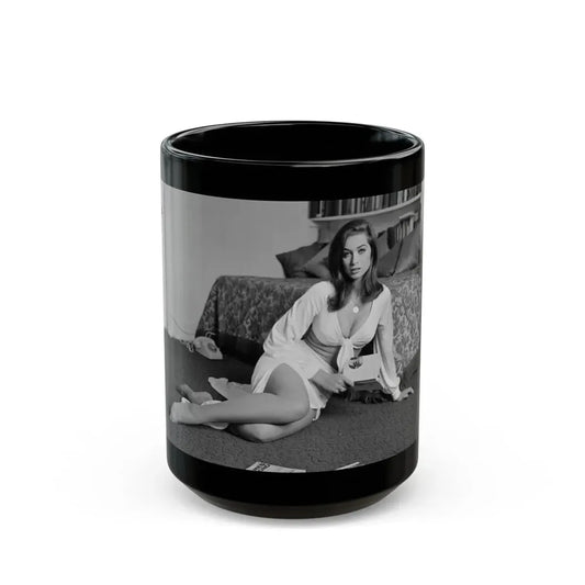 Valerie Leon #71 (Vintage Female Icon) Black Coffee Mug 15oz - Go Mug Yourself