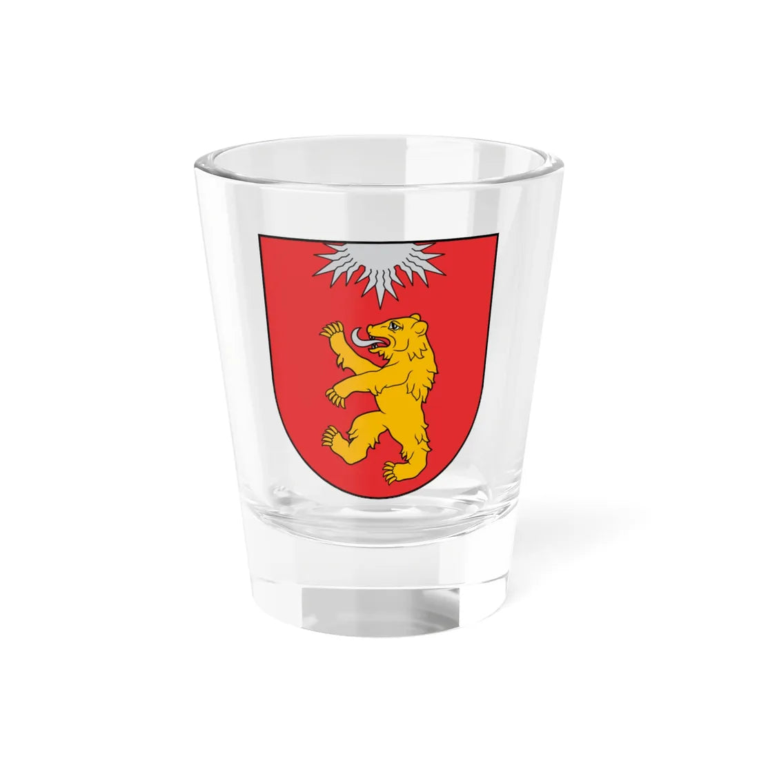 Valkas novads COA (Latvia) (Coat of Arms) Shot Glass 1.5oz 1.5oz - Go Mug Yourself