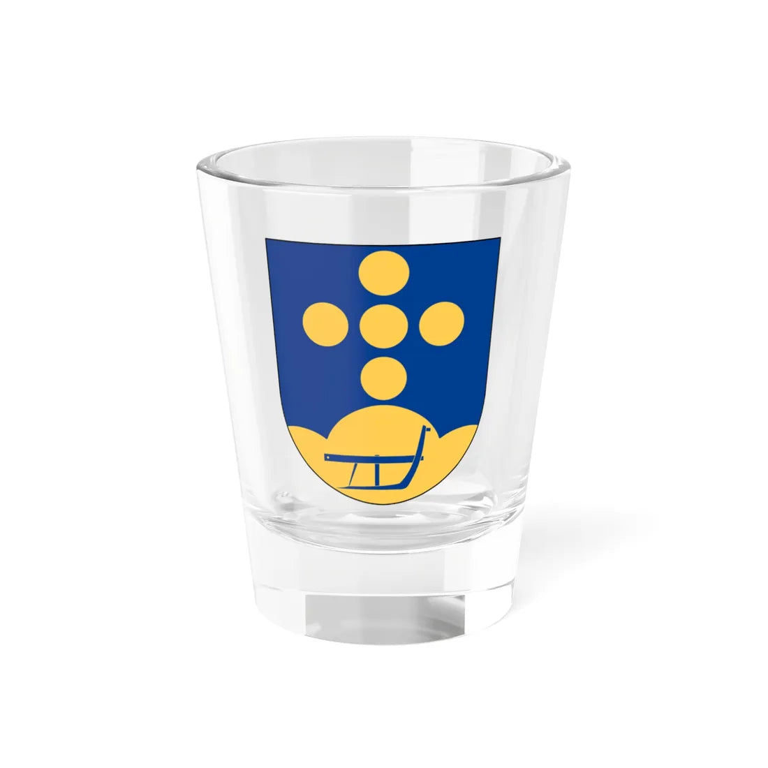 Vallerstad församling vapen (Sweden) (Coat of Arms) Shot Glass 1.5oz 1.5oz - Go Mug Yourself