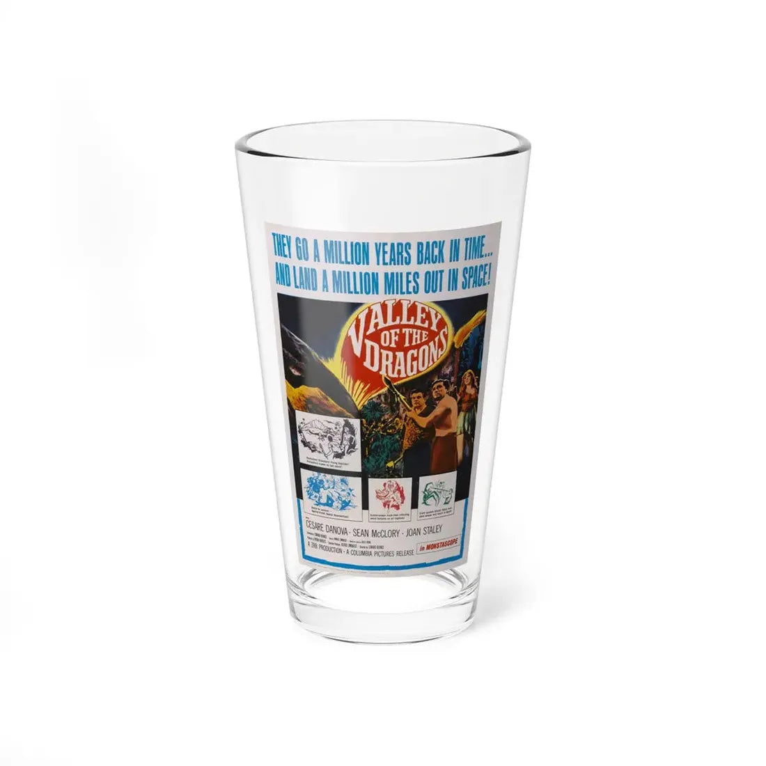 VALLEY OF THE DRAGONS 1961 Movie Poster - Pint Glass 16oz 16oz - Go Mug Yourself