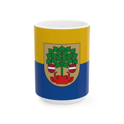 Valmiera flag (Latvia) White Coffee Mug 15oz - Go Mug Yourself