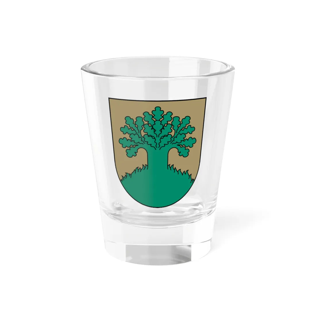 Valmieras apriņķa ģerbonis (Latvia) (Coat of Arms) Shot Glass 1.5oz 1.5oz - Go Mug Yourself