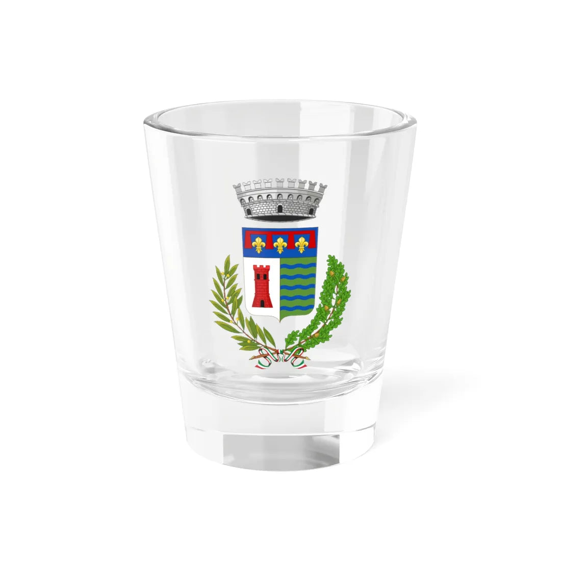 Valsamoggia-Stemma (Italy) (Coat of Arms) Shot Glass 1.5oz 1.5oz - Go Mug Yourself