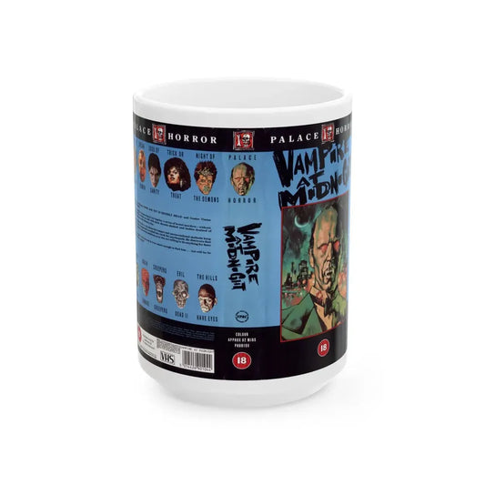 VAMPIRE AT MIDNIGHT (VHS COVER) - White Coffee Mug 15oz - Go Mug Yourself