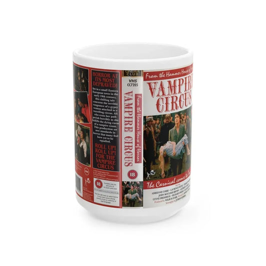 VAMPIRE CIRCUS (VHS COVER) - White Coffee Mug 15oz - Go Mug Yourself