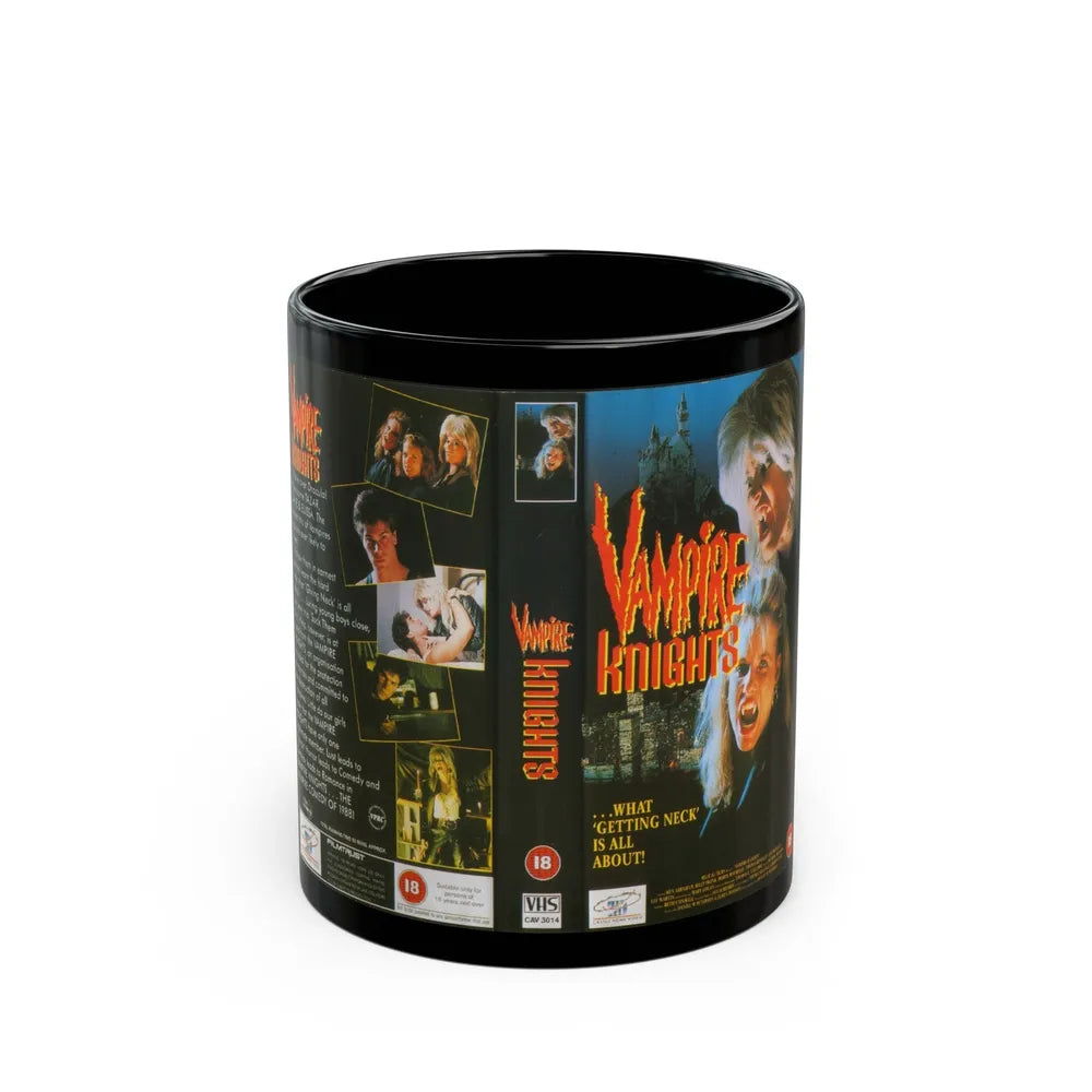 VAMPIRE KNIGHTS (VHS COVER) - Black Coffee Mug-11oz-Go Mug Yourself