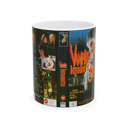 VAMPIRE KNIGHTS (VHS COVER) - White Coffee Mug-11oz-Go Mug Yourself