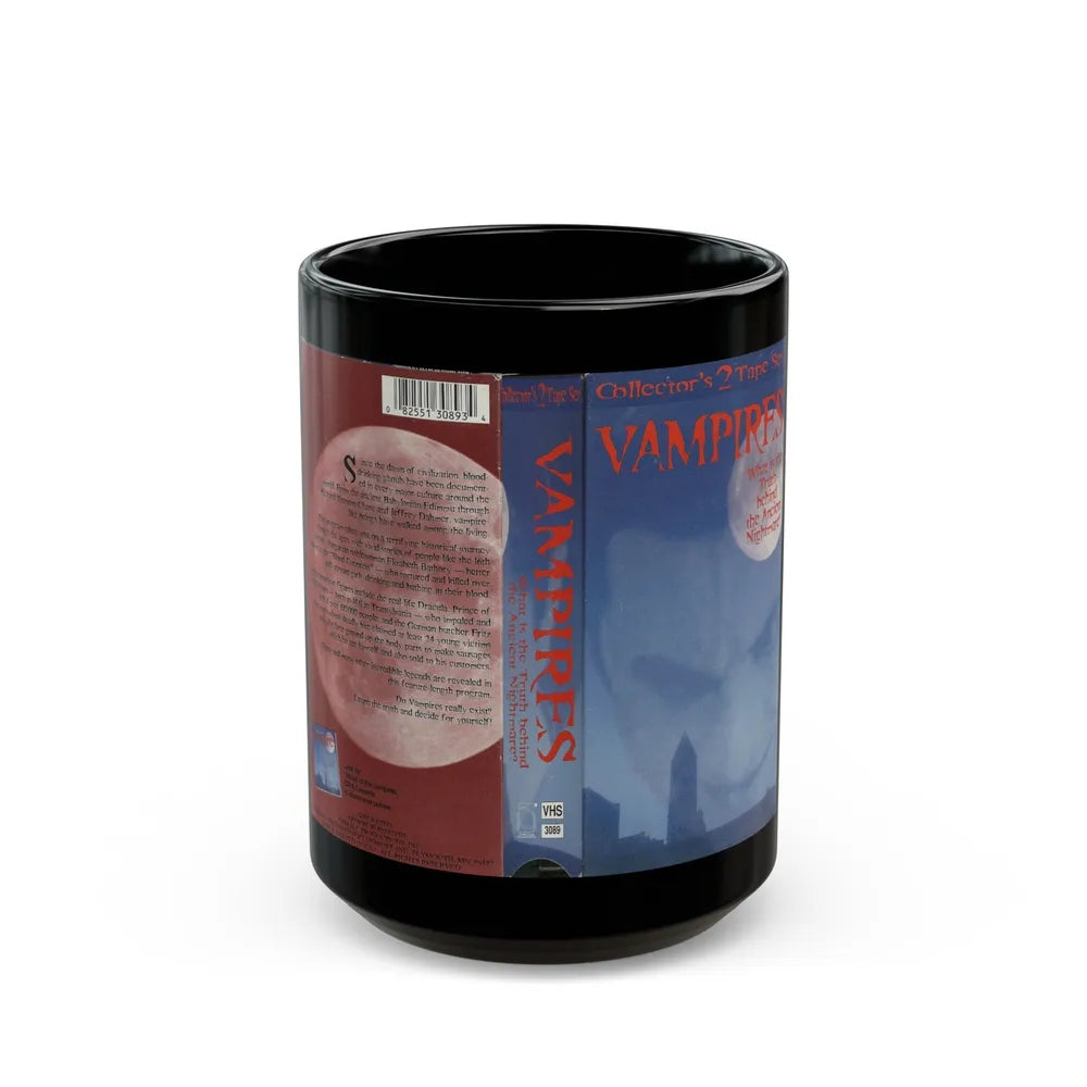 VAMPIRES DOCUMENTARY (VHS COVER) - Black Coffee Mug-15oz-Go Mug Yourself