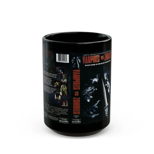 VAMPIRES VS ZOMBIES (VHS COVER) - Black Coffee Mug 15oz - Go Mug Yourself