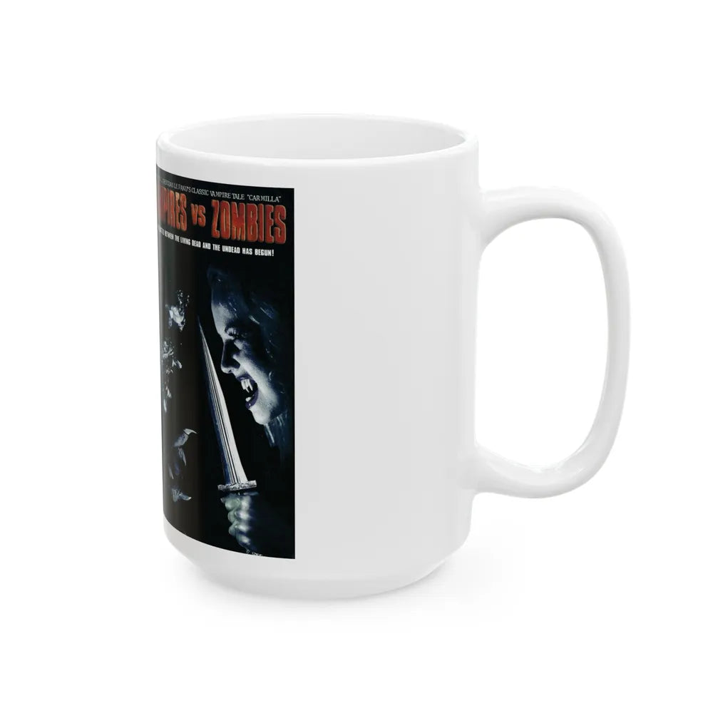 VAMPIRES VS ZOMBIES (VHS COVER) - White Coffee Mug-Go Mug Yourself