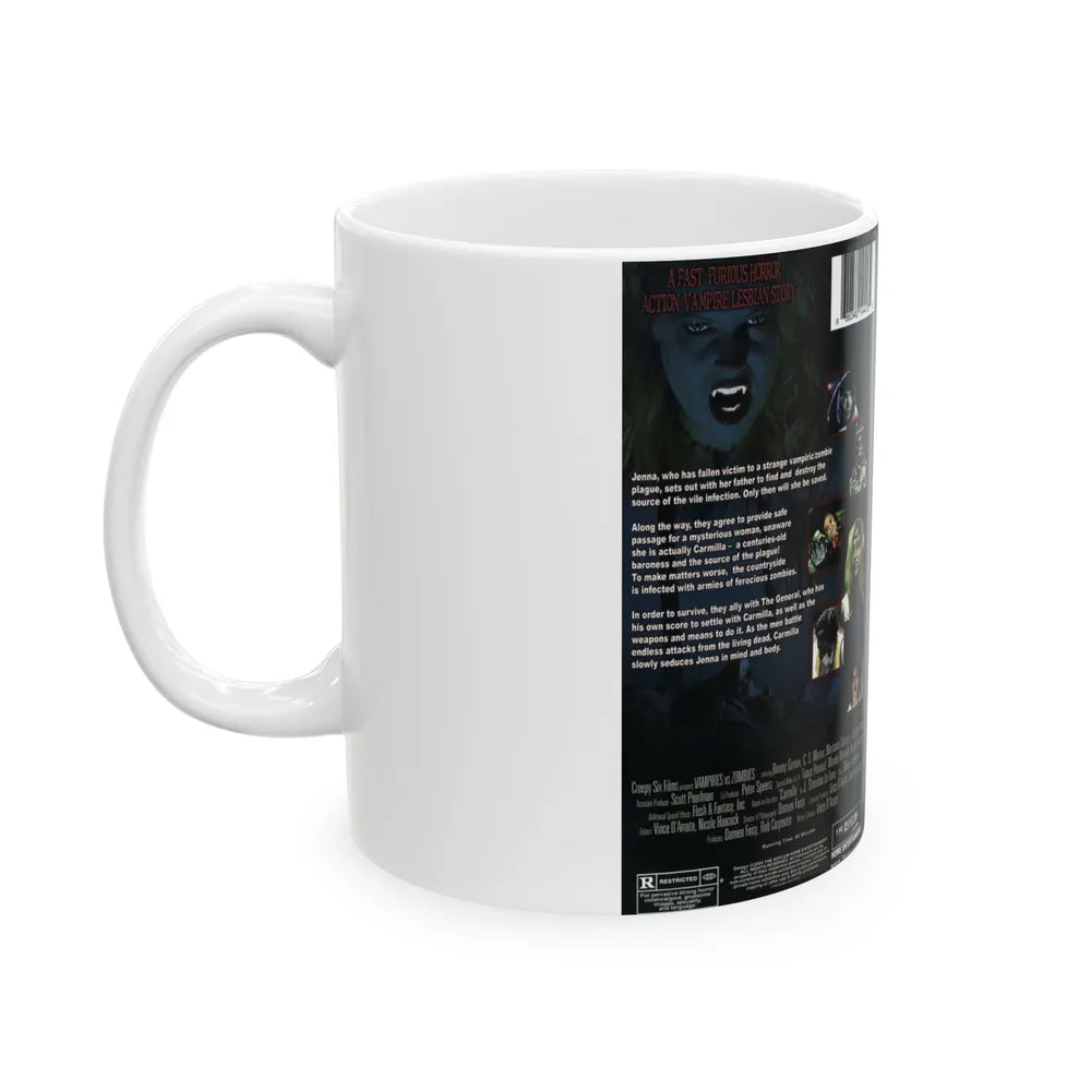 VAMPIRES VS ZOMBIES (VHS COVER) - White Coffee Mug-Go Mug Yourself