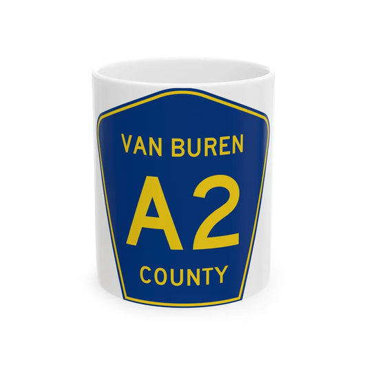 Van Buren County A-2 (Michigan) (Road Sign) White Coffee Mug 11oz - Go Mug Yourself