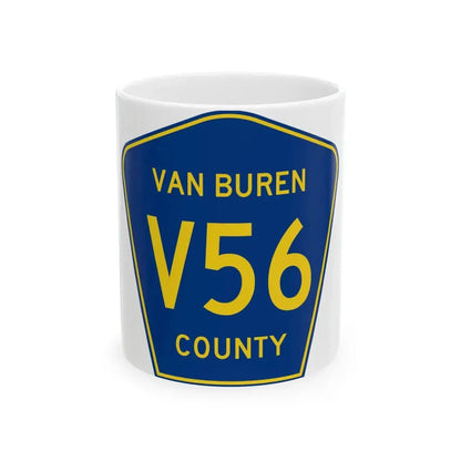 Van Buren County Route V56 IA (Iowa) (Road Sign) White Coffee Mug 11oz - Go Mug Yourself
