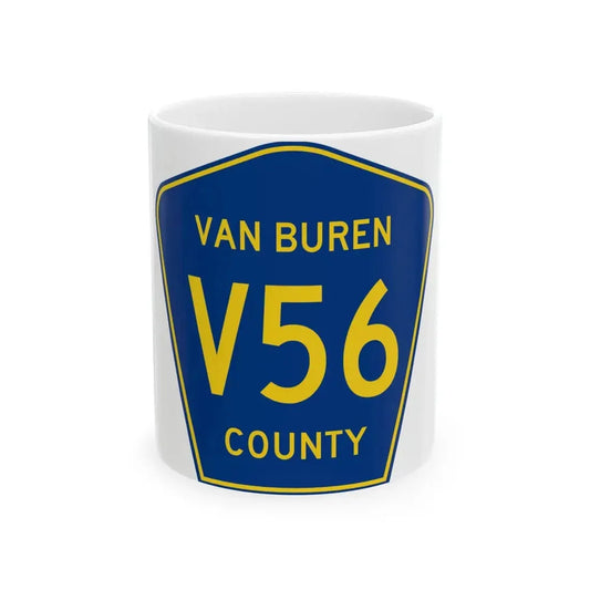 Van Buren County Route V56 IA (Iowa) (Road Sign) White Coffee Mug 11oz - Go Mug Yourself