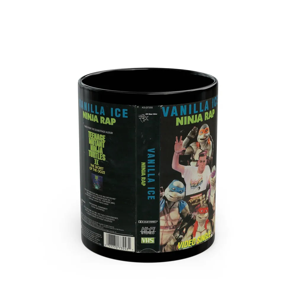 VANILLA ICE NINJA RAP TEENAGE MUTANT NINJA TURTLES (VHS COVER) - Black Coffee Mug-11oz-Go Mug Yourself