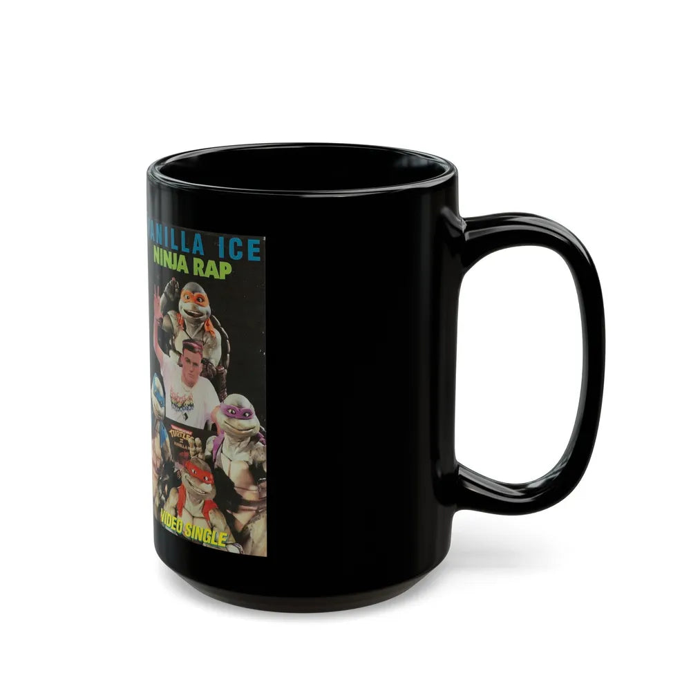 VANILLA ICE NINJA RAP TEENAGE MUTANT NINJA TURTLES (VHS COVER) - Black Coffee Mug-Go Mug Yourself