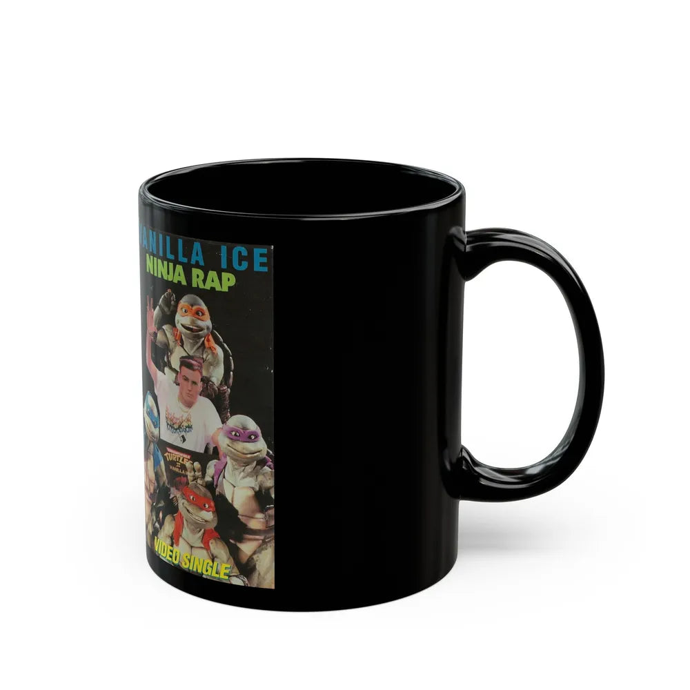 VANILLA ICE NINJA RAP TEENAGE MUTANT NINJA TURTLES (VHS COVER) - Black Coffee Mug-Go Mug Yourself