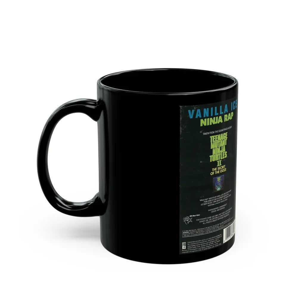 VANILLA ICE NINJA RAP TEENAGE MUTANT NINJA TURTLES (VHS COVER) - Black Coffee Mug-Go Mug Yourself