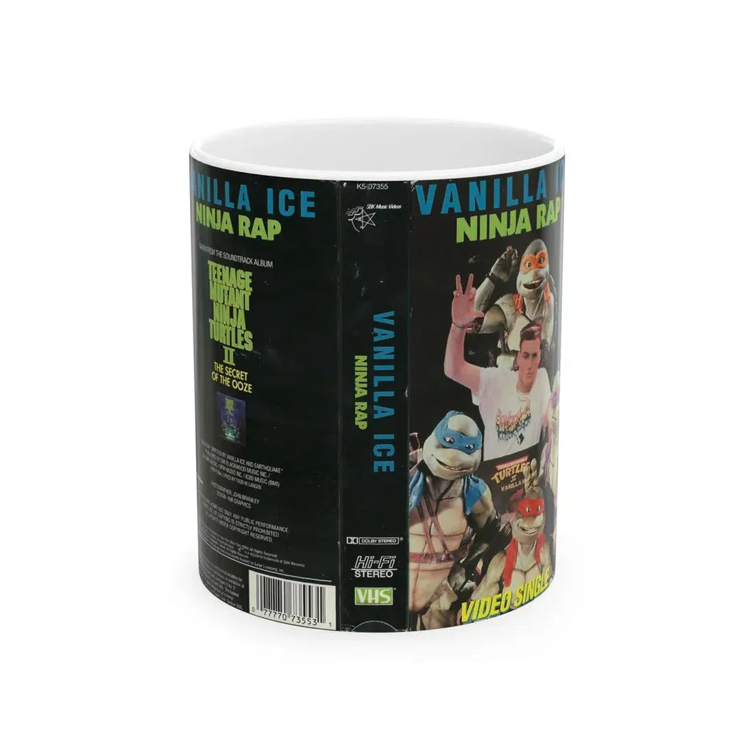 VANILLA ICE NINJA RAP TEENAGE MUTANT NINJA TURTLES (VHS COVER) - White Coffee Mug 11oz - Go Mug Yourself