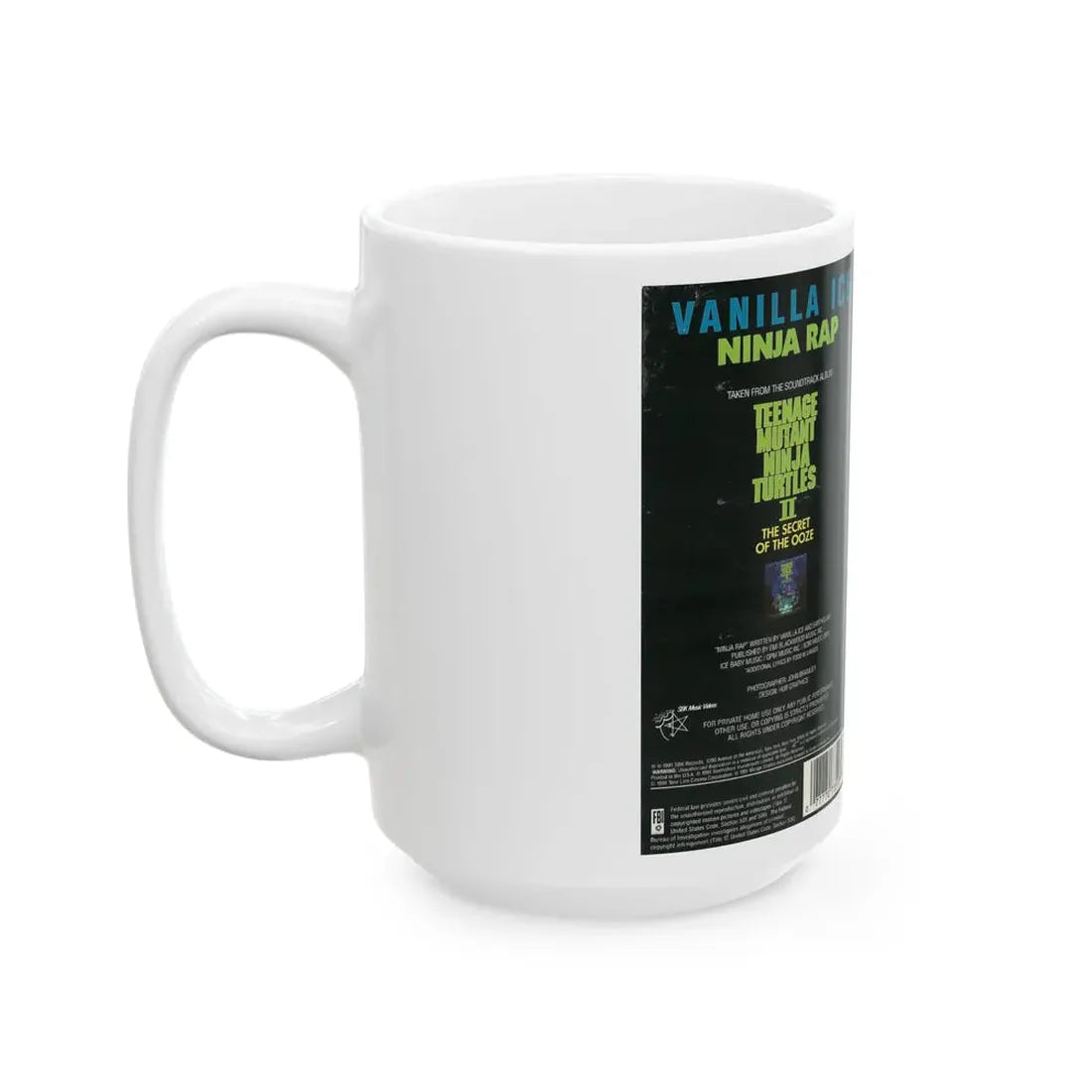 VANILLA ICE NINJA RAP TEENAGE MUTANT NINJA TURTLES (VHS COVER) - White Coffee Mug - Go Mug Yourself