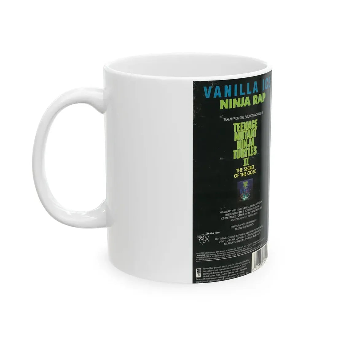 VANILLA ICE NINJA RAP TEENAGE MUTANT NINJA TURTLES (VHS COVER) - White Coffee Mug - Go Mug Yourself