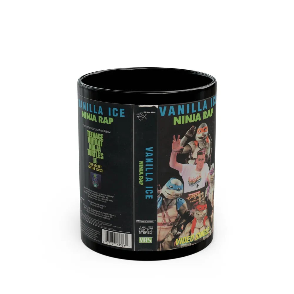 VANILLA ICE NINJA RAP (VHS COVER) - Black Coffee Mug-11oz-Go Mug Yourself