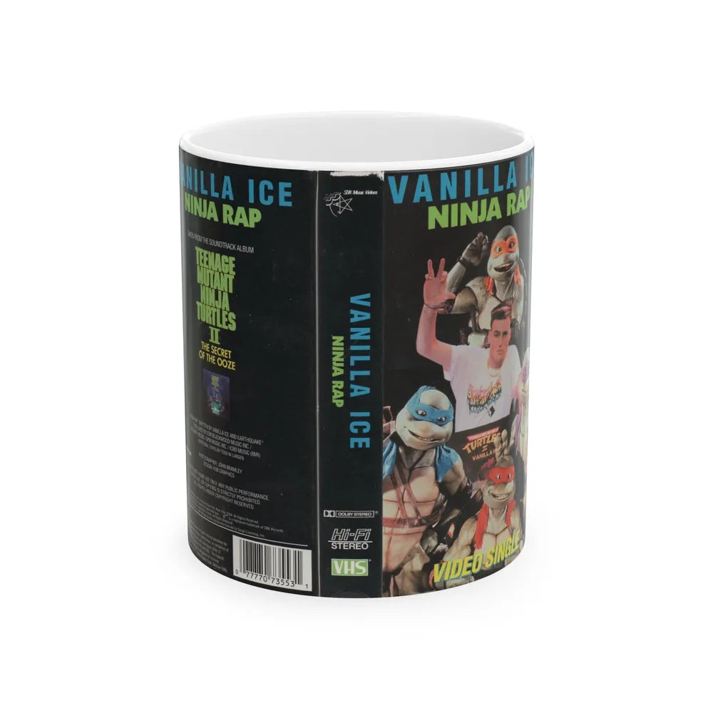 VANILLA ICE NINJA RAP (VHS COVER) - White Coffee Mug-11oz-Go Mug Yourself