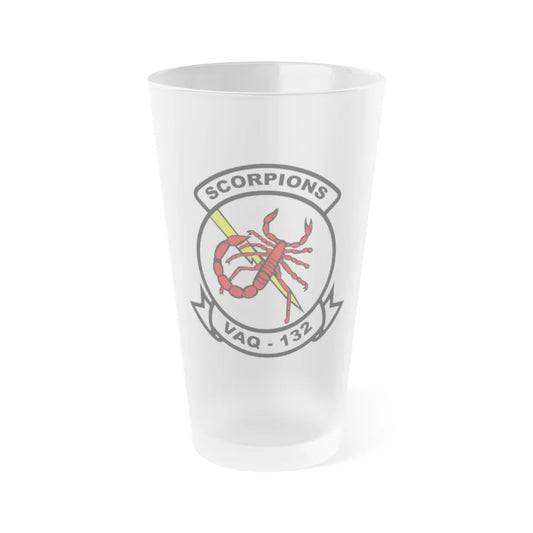 VAQ 132 Electronic Attack Squadron 132 (U.S. Navy) Frosted Pint Glass 16oz-Go Mug Yourself