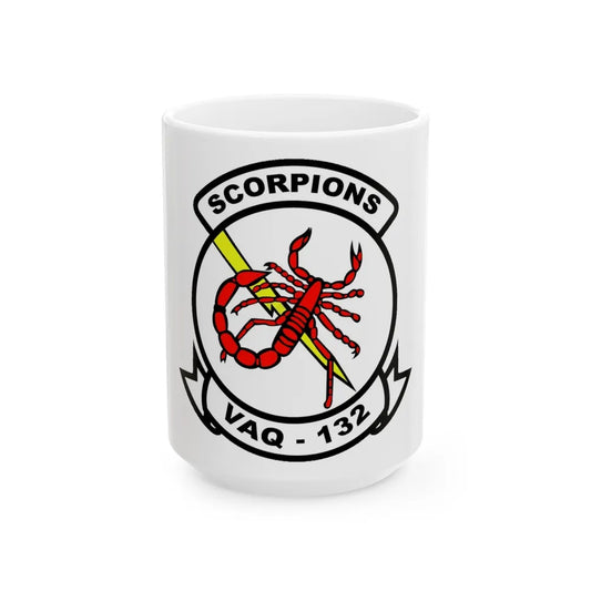 VAQ 132 Electronic Attack Squadron 132 (U.S. Navy) White Coffee Mug-15oz-Go Mug Yourself