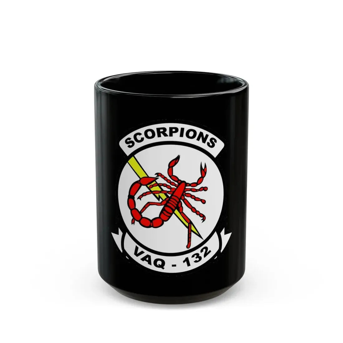 VAQ 132 Electronic Attack Squadron 132 (U.S. Navy) Black Coffee Mug 15oz - Go Mug Yourself