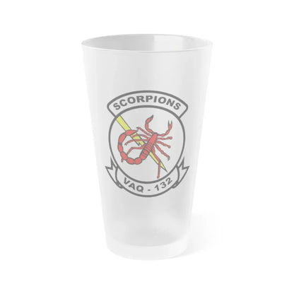 VAQ 132 Electronic Attack Squadron 132 (U.S. Navy) Frosted Pint Glass 16oz Default Title - Go Mug Yourself