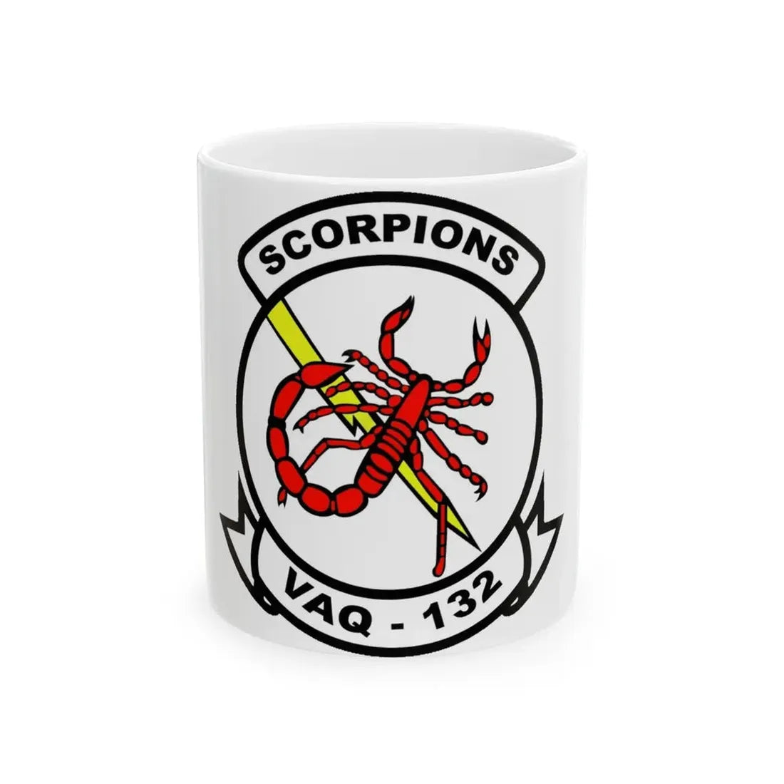 VAQ 132 Electronic Attack Squadron 132 (U.S. Navy) White Coffee Mug 11oz - Go Mug Yourself