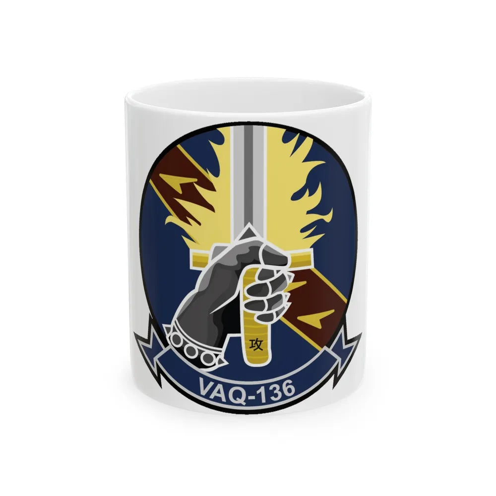 VAQ 136 Electronic Attack Squadron 136 (U.S. Navy) White Coffee Mug-11oz-Go Mug Yourself