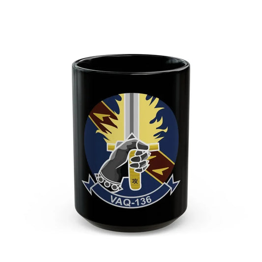 VAQ 136 Electronic Attack Squadron 136 (U.S. Navy) Black Coffee Mug 15oz - Go Mug Yourself