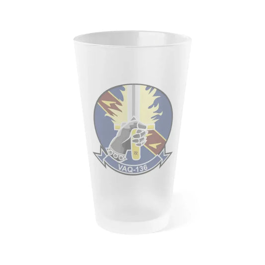 VAQ 136 Electronic Attack Squadron 136 (U.S. Navy) Frosted Pint Glass 16oz Default Title - Go Mug Yourself