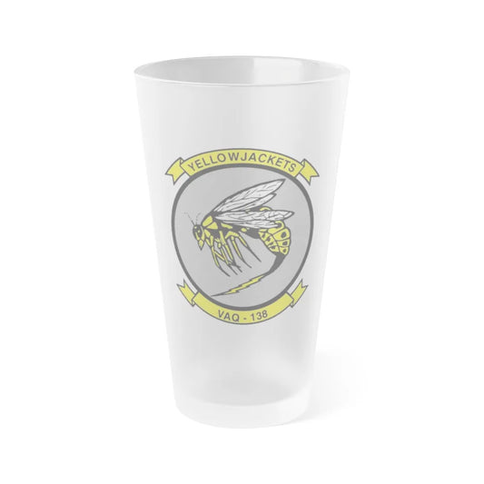 VAQ 138 Electronic Attack Squadron 138 (U.S. Navy) Frosted Pint Glass 16oz-Go Mug Yourself