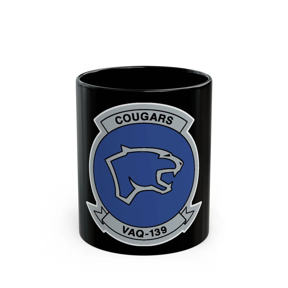 VAQ 139 Cougars (U.S. Navy) Black Coffee Mug-11oz-Go Mug Yourself