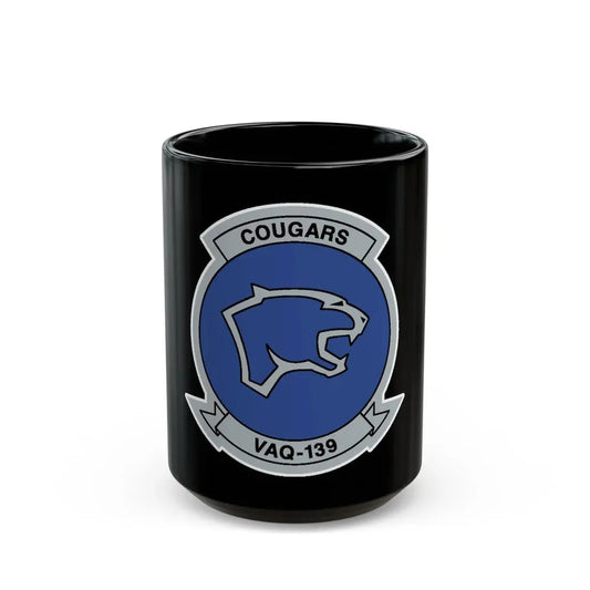 VAQ 139 Cougars (U.S. Navy) Black Coffee Mug 15oz - Go Mug Yourself