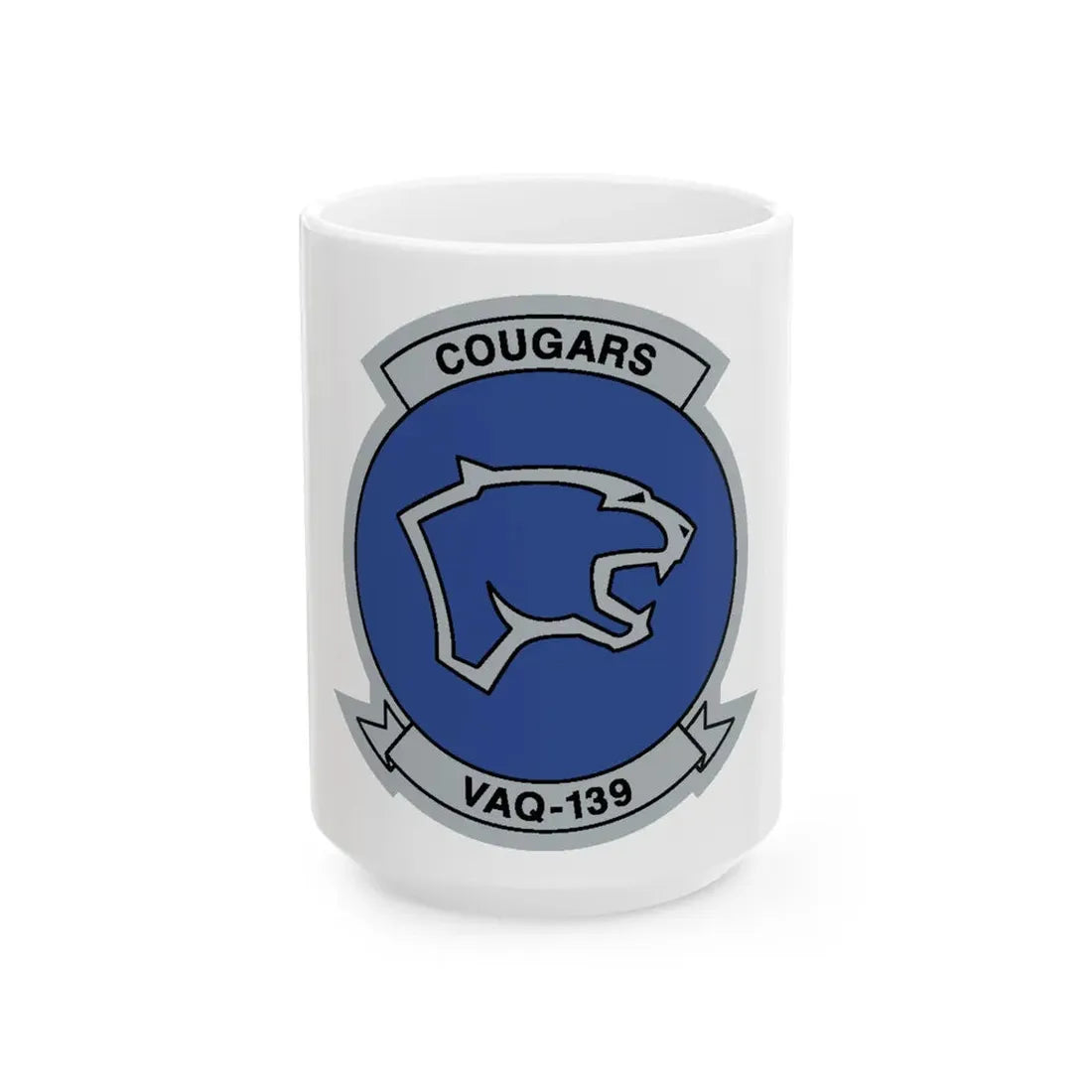 VAQ 139 Cougars (U.S. Navy) White Coffee Mug 15oz - Go Mug Yourself