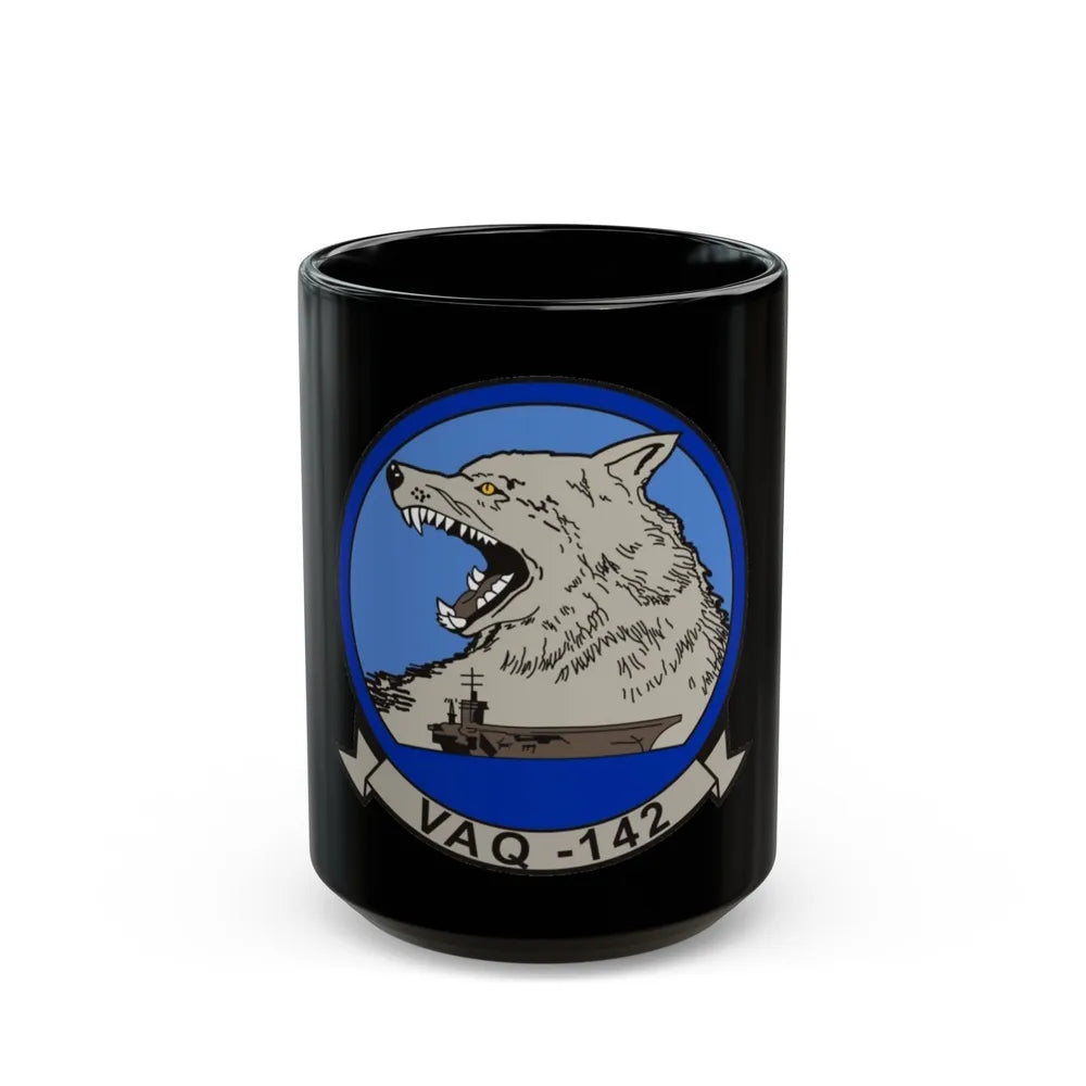 VAQ 142 (U.S. Navy) Black Coffee Mug-15oz-Go Mug Yourself