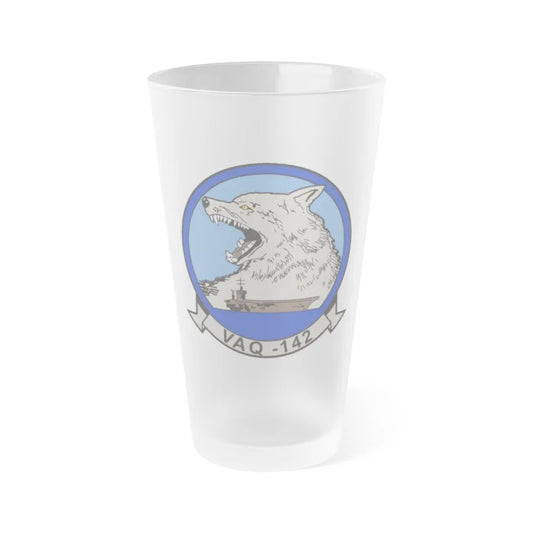 VAQ 142 (U.S. Navy) Frosted Pint Glass 16oz-Go Mug Yourself