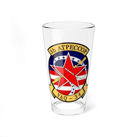 VAQ 34 Tactical Electronic Warfare Squadron 34 (U.S. Navy) Pint Glass 16oz 16oz - Go Mug Yourself