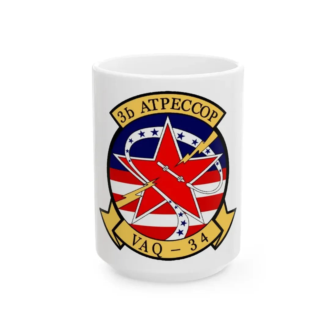 VAQ 34 Tactical Electronic Warfare Squadron 34 (U.S. Navy) White Coffee Mug 15oz - Go Mug Yourself