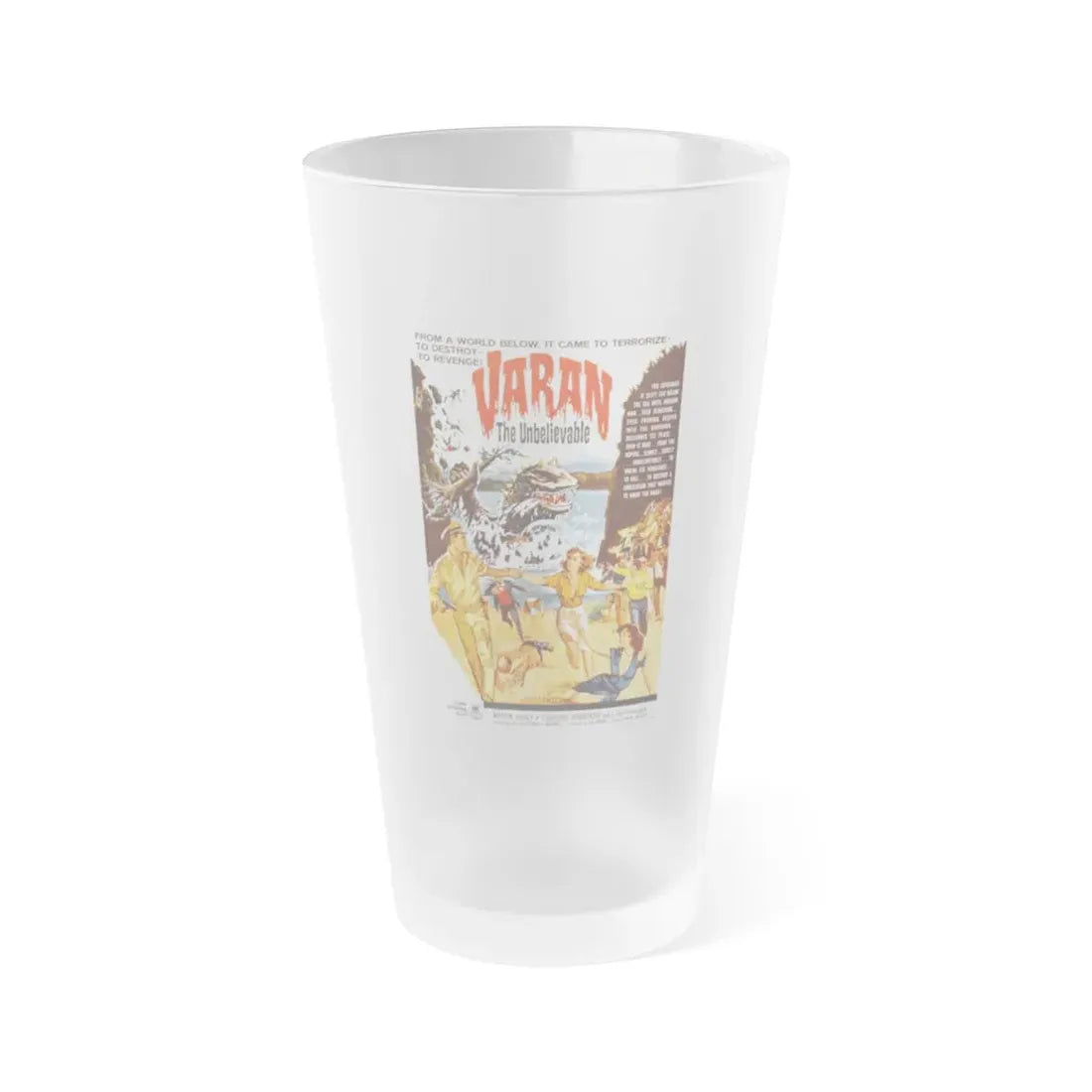VARAN THE UNBELIEVABLE 1962 Movie Poster - Frosted Pint Glass 16oz Default Title - Go Mug Yourself