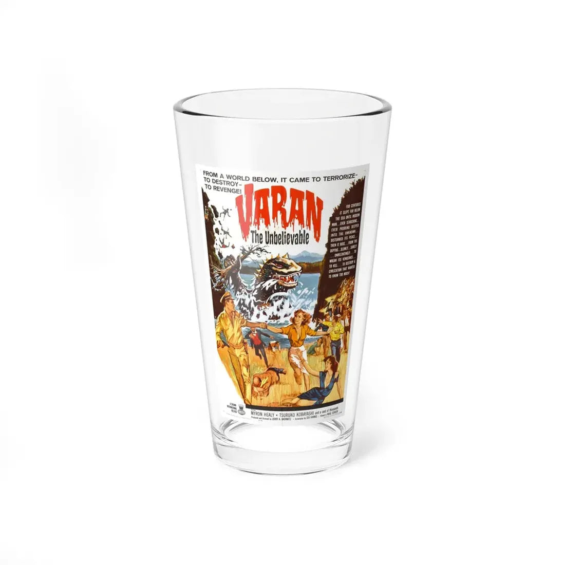 VARAN THE UNBELIEVABLE 1962 Movie Poster - Pint Glass 16oz 16oz - Go Mug Yourself
