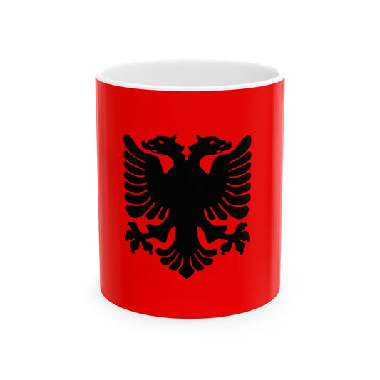 Variant eagle flag of Albania (Albania) White Coffee Mug 11oz - Go Mug Yourself