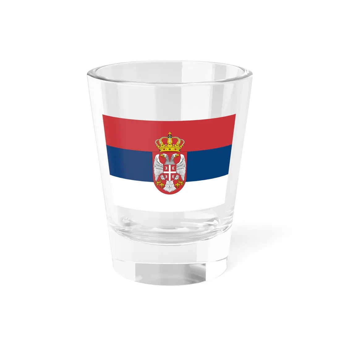 Variant flag of Serbia 1882-1918 (Serbia) Shot Glass 1.5oz 1.5oz - Go Mug Yourself
