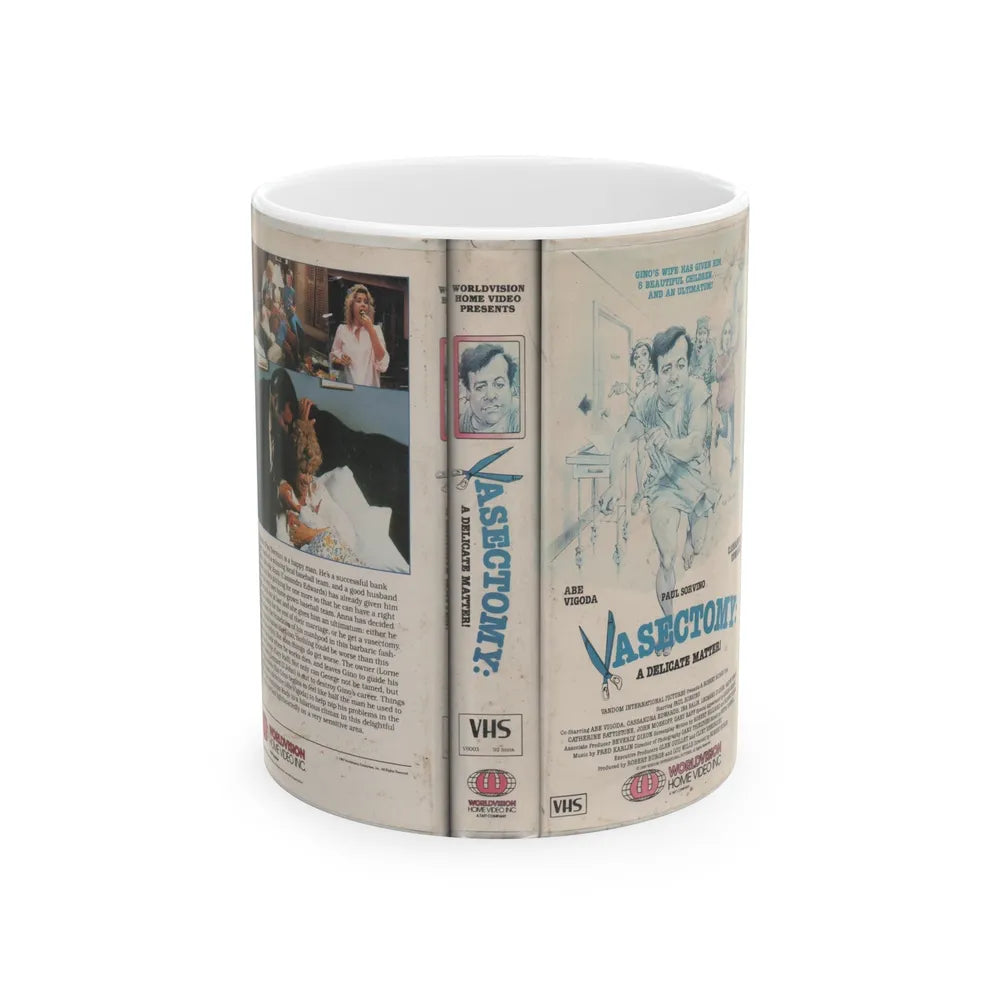 VASECTOMY A DELICATE MATTER (VHS COVER) - White Coffee Mug-11oz-Go Mug Yourself