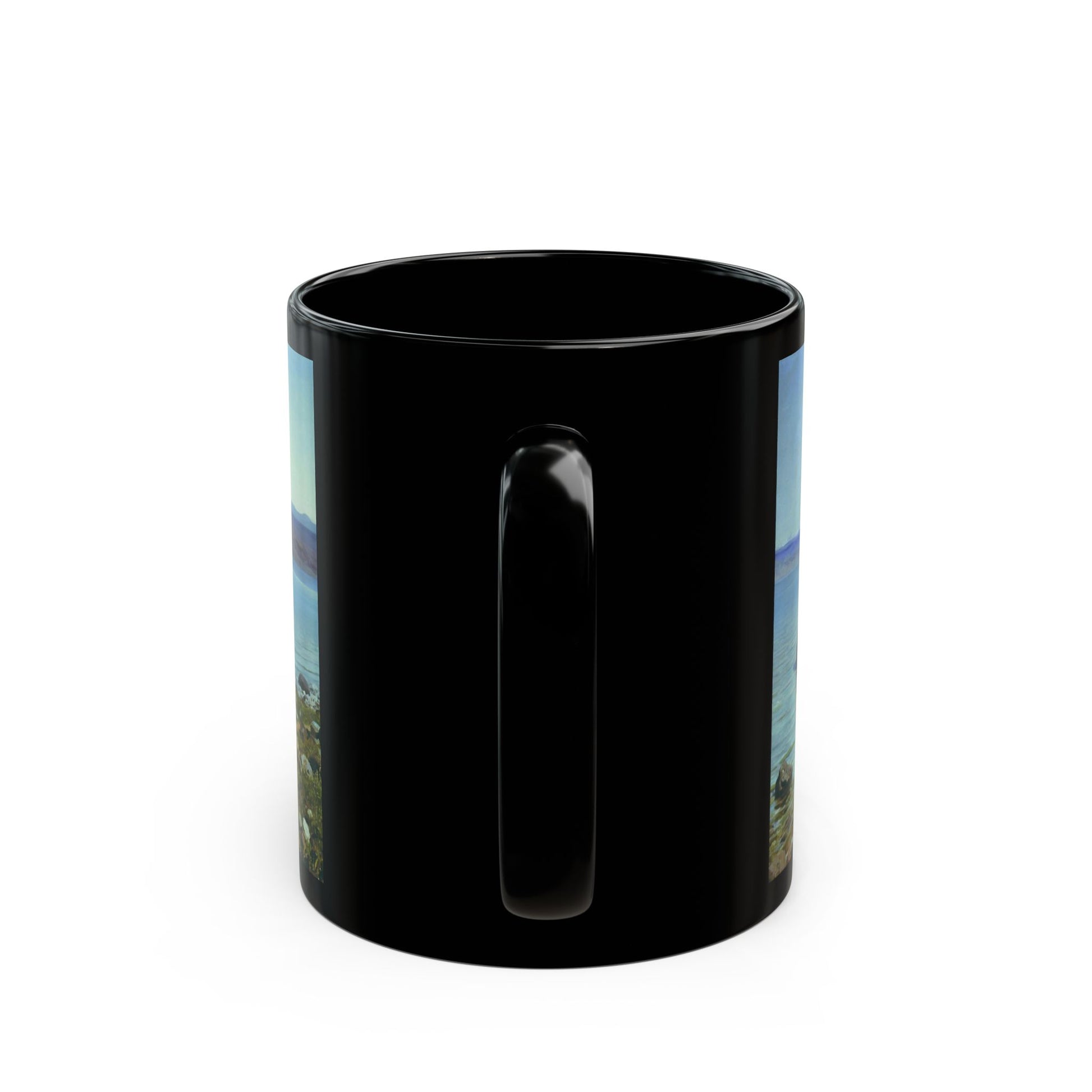 Vasily Polenov - At the Genisaret Lake 1888 - Black Coffee Mug-Go Mug Yourself